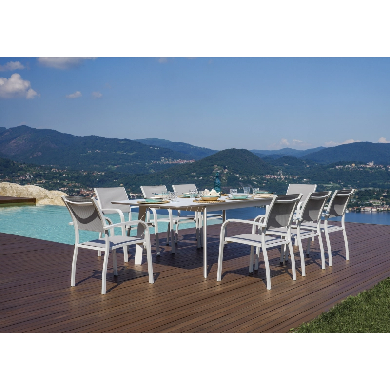 Tavolo San Donato - Allungabile 160/240 X 102 Cm - Allungo Centrale - Bianco Moia