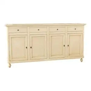 Credenza base napoletana Shabby chic 4 ante avorio anticato