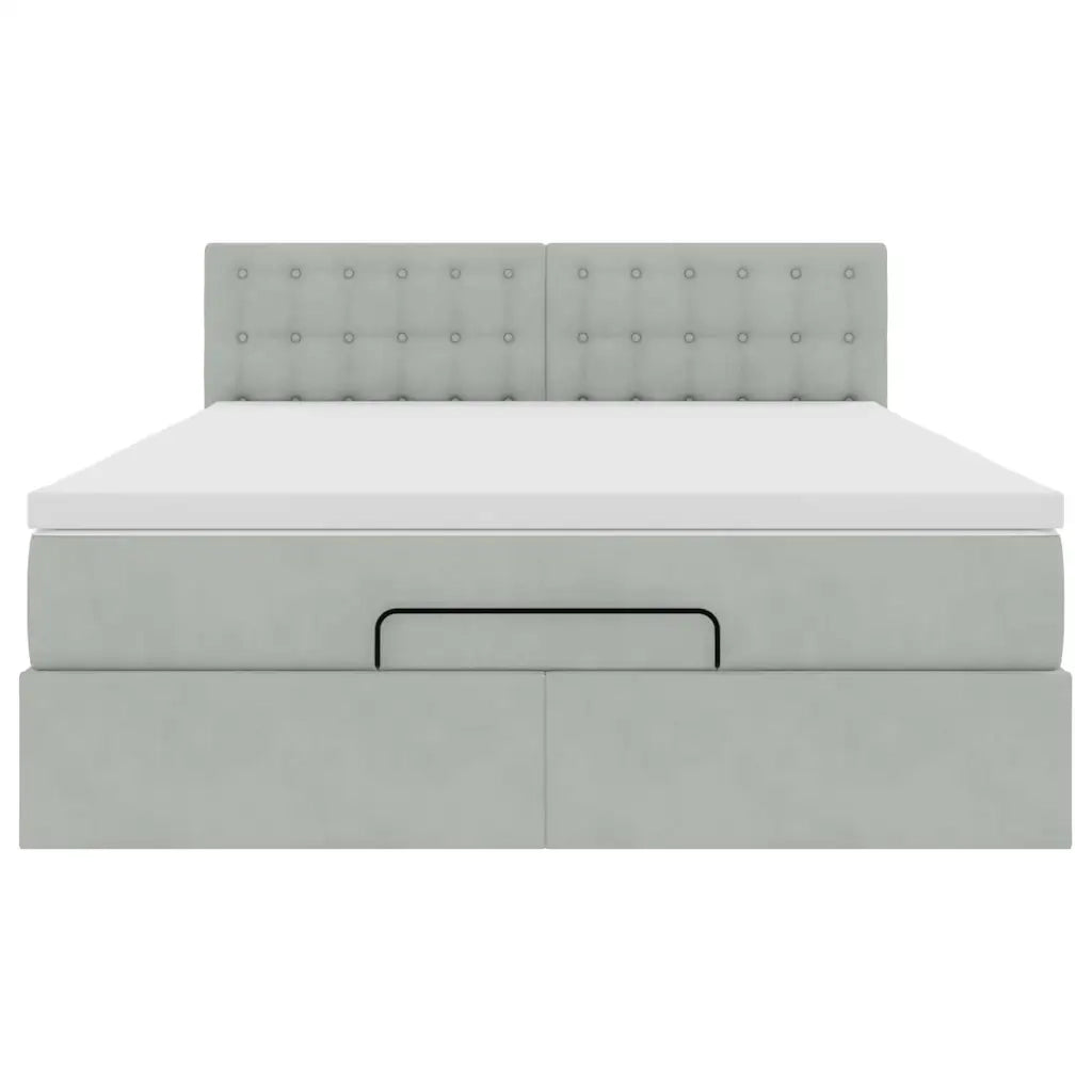Struttura Letto Pouf con Materasso 140x190 cm Velluto