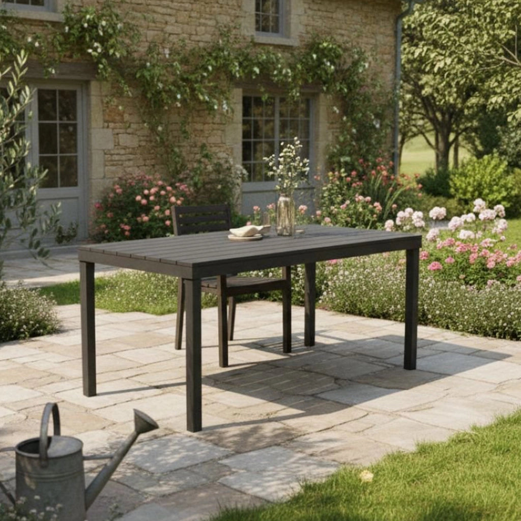 Asar, Tavolo da Esterno 10 Posti Made in Italy, 80x138x72h cm Nero Antracite