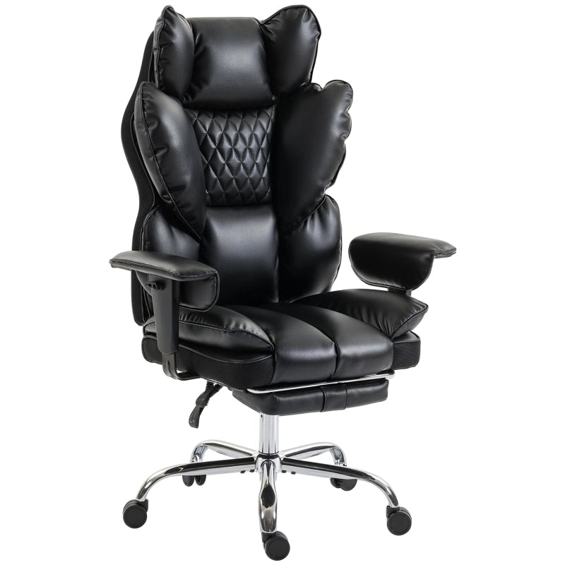SEDIA UFFICIO Reclinabile 62 cm Similpelle Nera