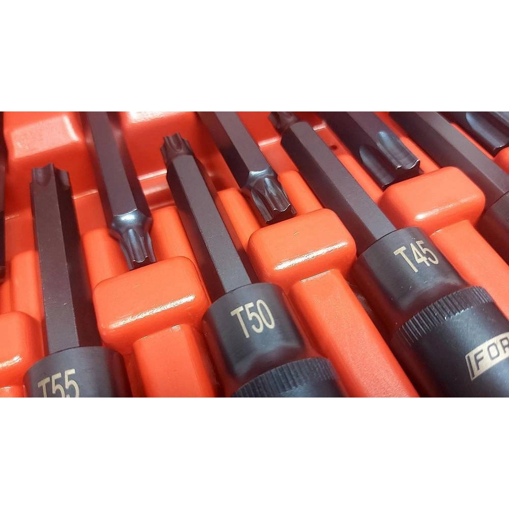 Trade Shop - Kit 26 Pz Inserti Inserto Torx Chiavi Bussola 1/2 Lunghe Auto Meccanico Fs-43612 -