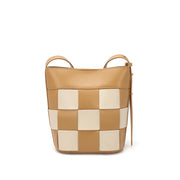 Borsa a tracolla da donna in vera pelle con catena multicolore