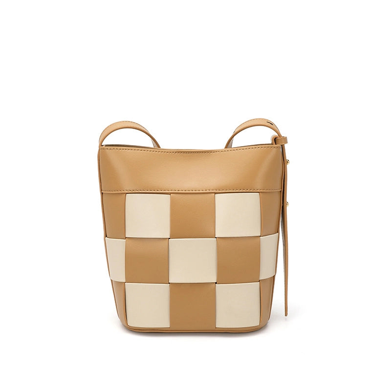 Borsa a tracolla da donna in vera pelle con catena multicolore