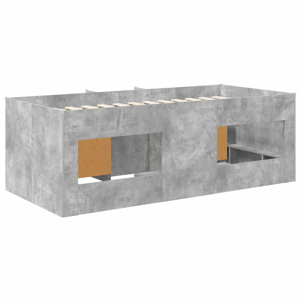 Struttura Letto Loft con Mobile 3 pz Grigio Cemento 3423433