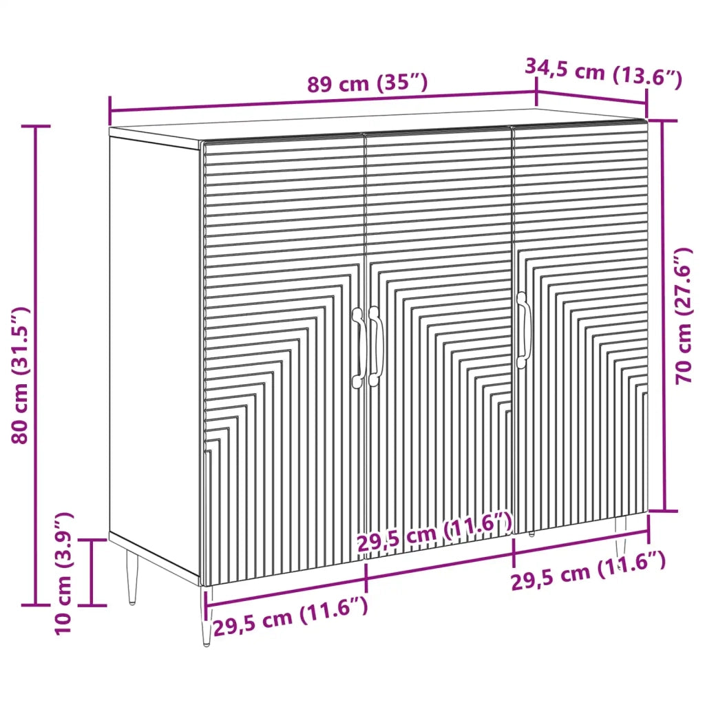 Credenza Bianco 89 x 34,5 x 80 cm Legno ingegnerizzato 894875