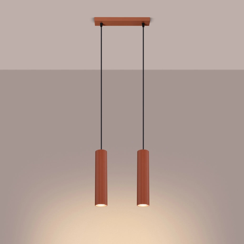 Lampada a sospensione GRAVIO Pure Lume barra 2xGU10 ocra nero