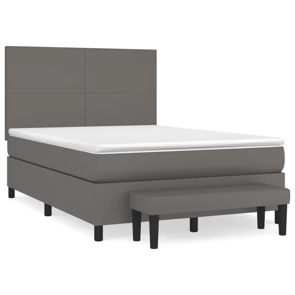 Giroletto a Molle con Materasso Grigio 140x190 cm in Similpelle 3137543