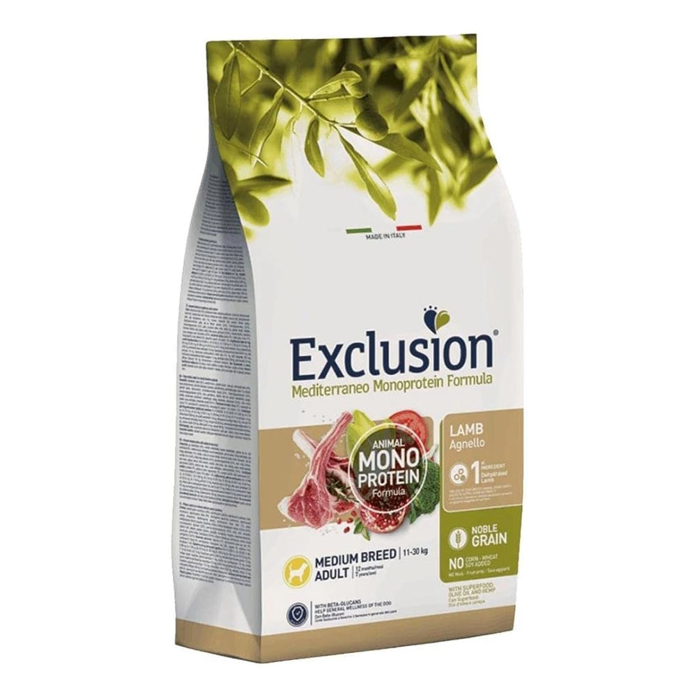 exclusion Mediterraneo Monoprotein Adult Medium Breed con Agnello - 12KG