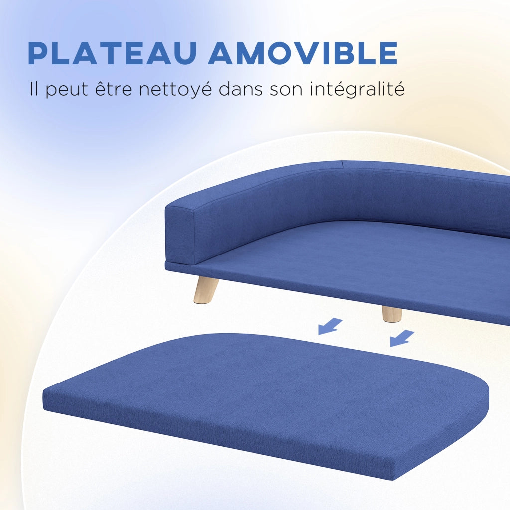Cuccia per cani letto rialzato con cuscino lavabile ¨C zephmum ¨C 98x67x25 cm blu