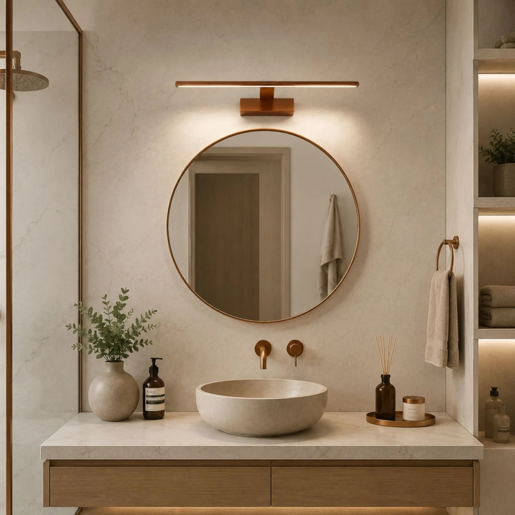 Applique Da Bagno Led Swe013-1w 43cm Brush Copper