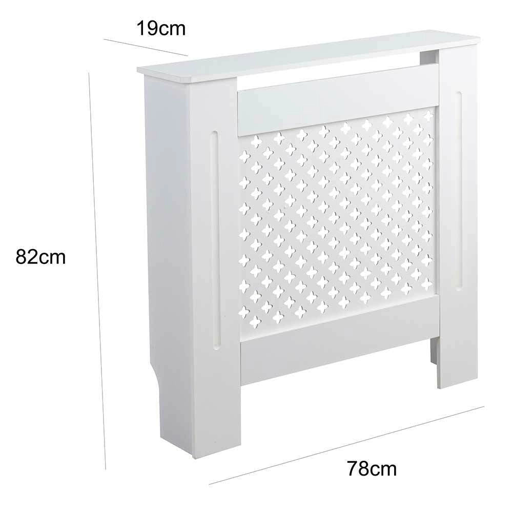Copritermosifone in Legno MDF 78x19x82cm Copertura Radiatore Calorifero Bianco