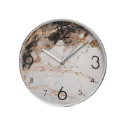 Orologio da Parete Mithas 30 cm Effetto Marmo con Cornice Argento o Oro Design Moderno Elegante per Soggiorno Cucina Ufficio Argento