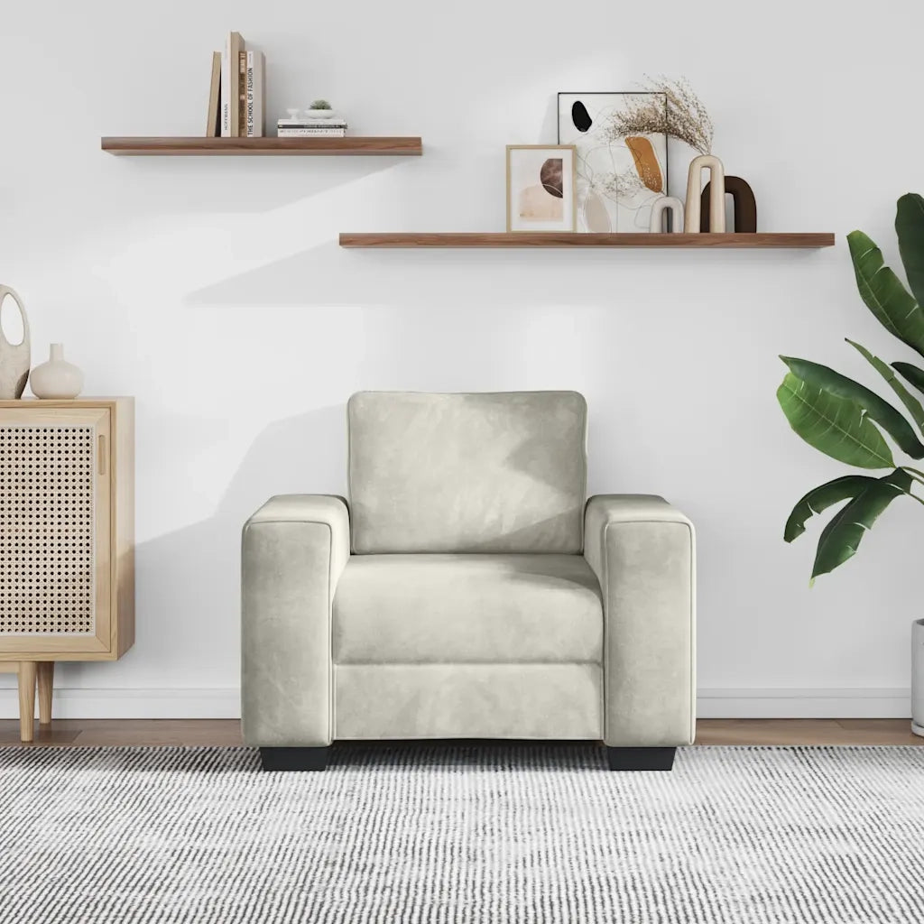 Divano Sedia-Poltrona-Sofa Relax Crema 60 cm Velluto 221040