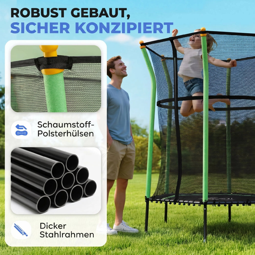 Trampolino per bambini ¨C zephmum ¨C 163.5 cm con rete di sicurezza