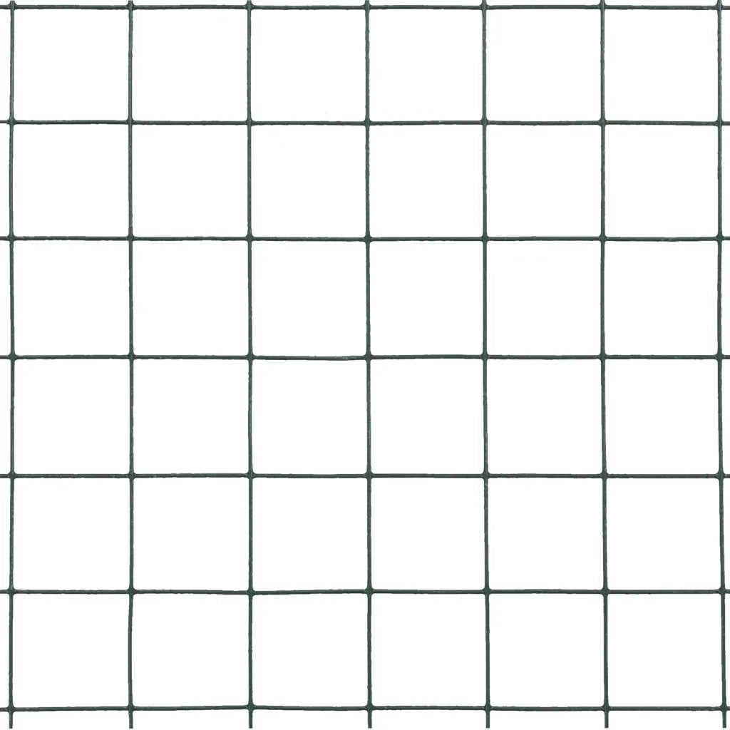 Recinzione in Rete per Pollaio in Acciaio e PVC 10x1,5 m Verde 143627