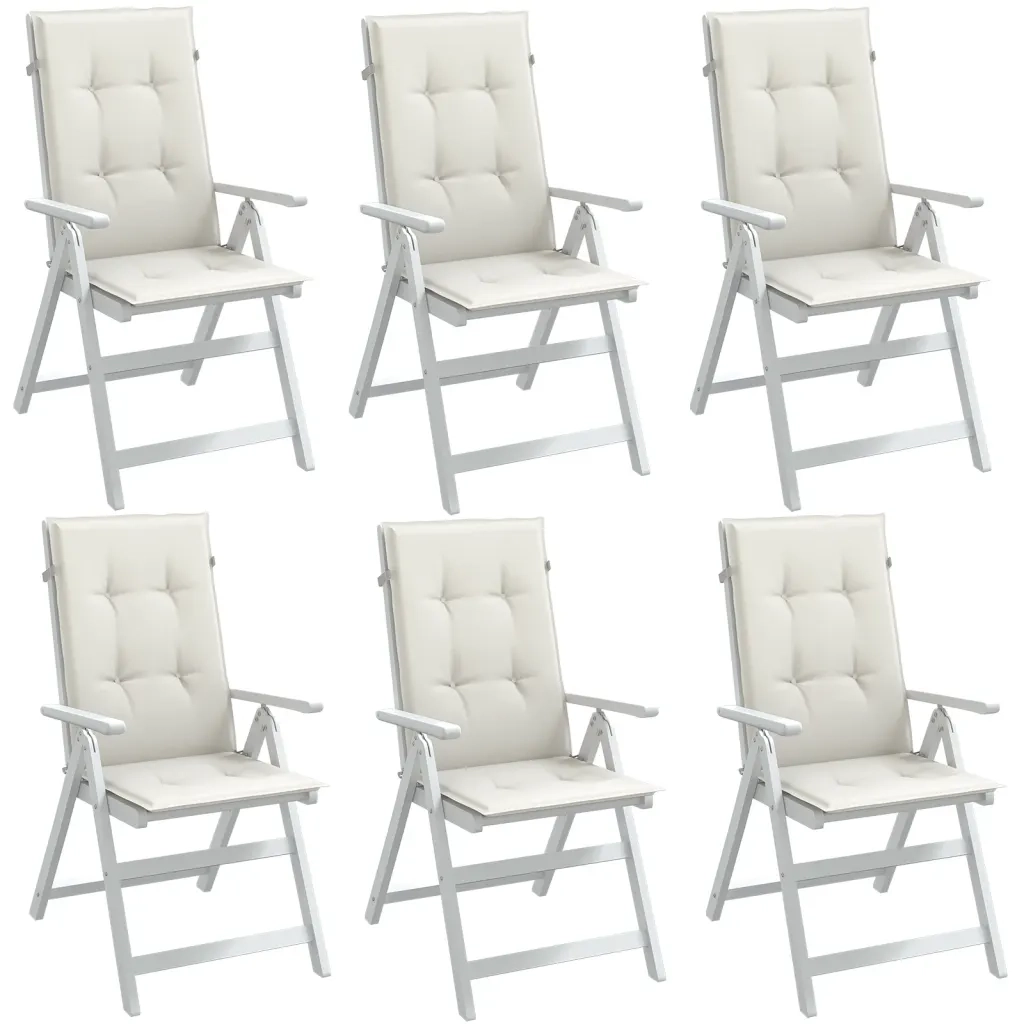 Cuscini Sedia Schiena Alta 6 Crema MÃ©lange 120x50x4 Tessuto