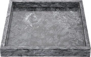 Piatto di servizio in marmo per bagno, cucina, deposito, articoli da toilette, gioielli, torte, decorazione domestica (nero 25 cm)