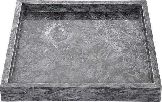 Piatto di servizio in marmo per bagno, cucina, deposito, articoli da toilette, gioielli, torte, decorazione domestica (nero 25 cm)
