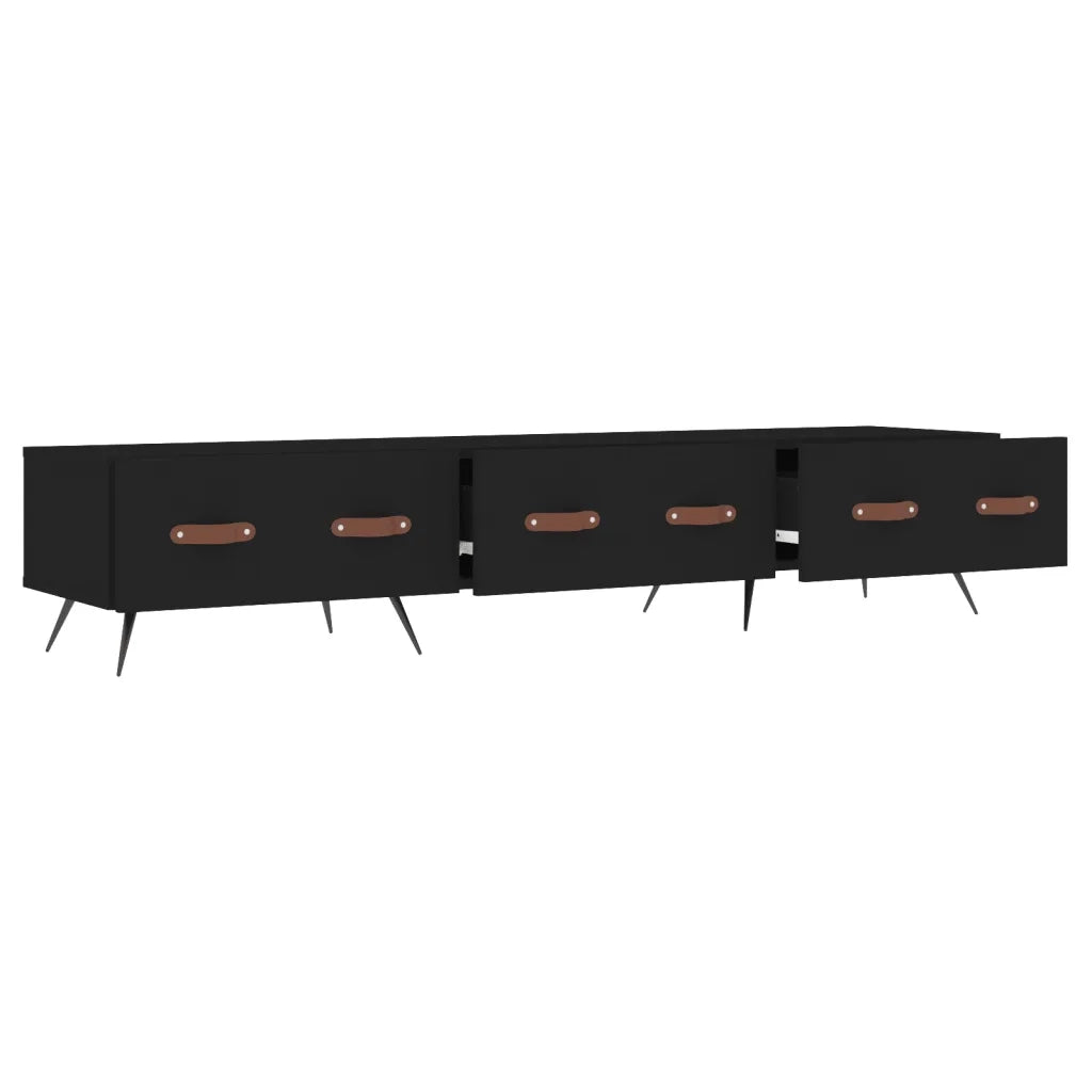 Mobile Porta TV-Mobile per TV-Credenza TV Nero 150x36x30 cm in Legno Multistrato 688776