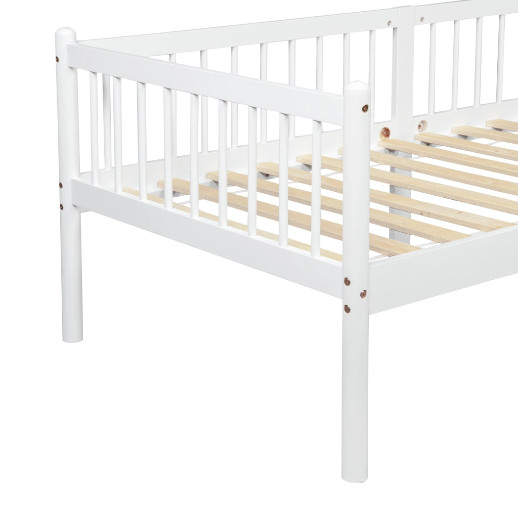 LETTO DA GIORNO 90x200 cm In legno di pino bianco con sponde laterali