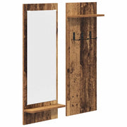 Appendiabiti a muro con specchio Legno vecchio 70 x 10 x 90 cm CFW7991613