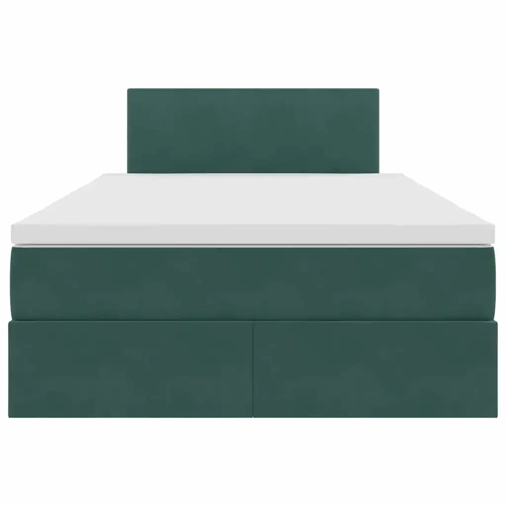 Letto con contenitore LED e materasso Verde Scuro 120 x 200 cm