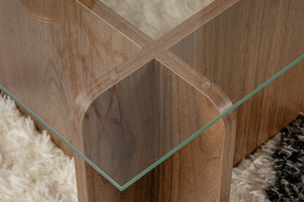 Tavolino in legno "Flavio" - 105 x 65 x 30 cm - Noce