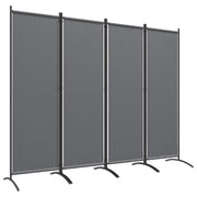 Paravento da Esterno e Interno a 4 Pannelli Pieghevole ¨C zephmum ¨C Grigio Scuro, 221x50x172cm