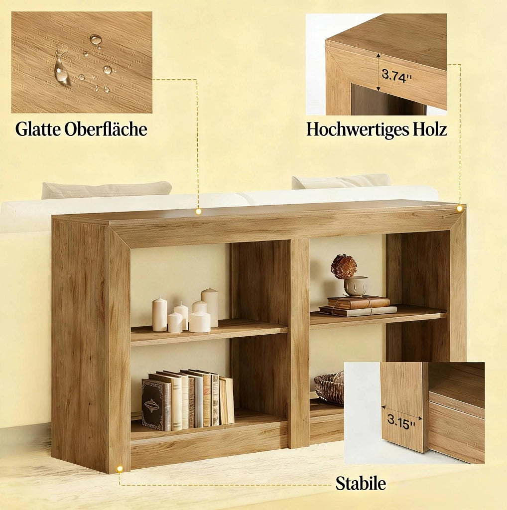 Tavolo consolle a 3 livelli in MDF marrone 150 x 35 x 85 cm
