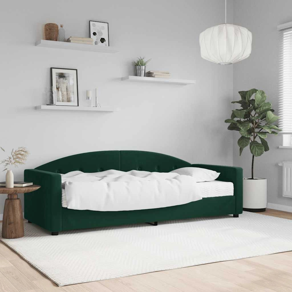 Divano Letto con Materasso Verde Scuro 80x200 cm in Vellutocod mxl 71806