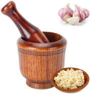Set di Mortaio e Stampi in Legno per la Cucina - Idoneo per l'Uso Igienico