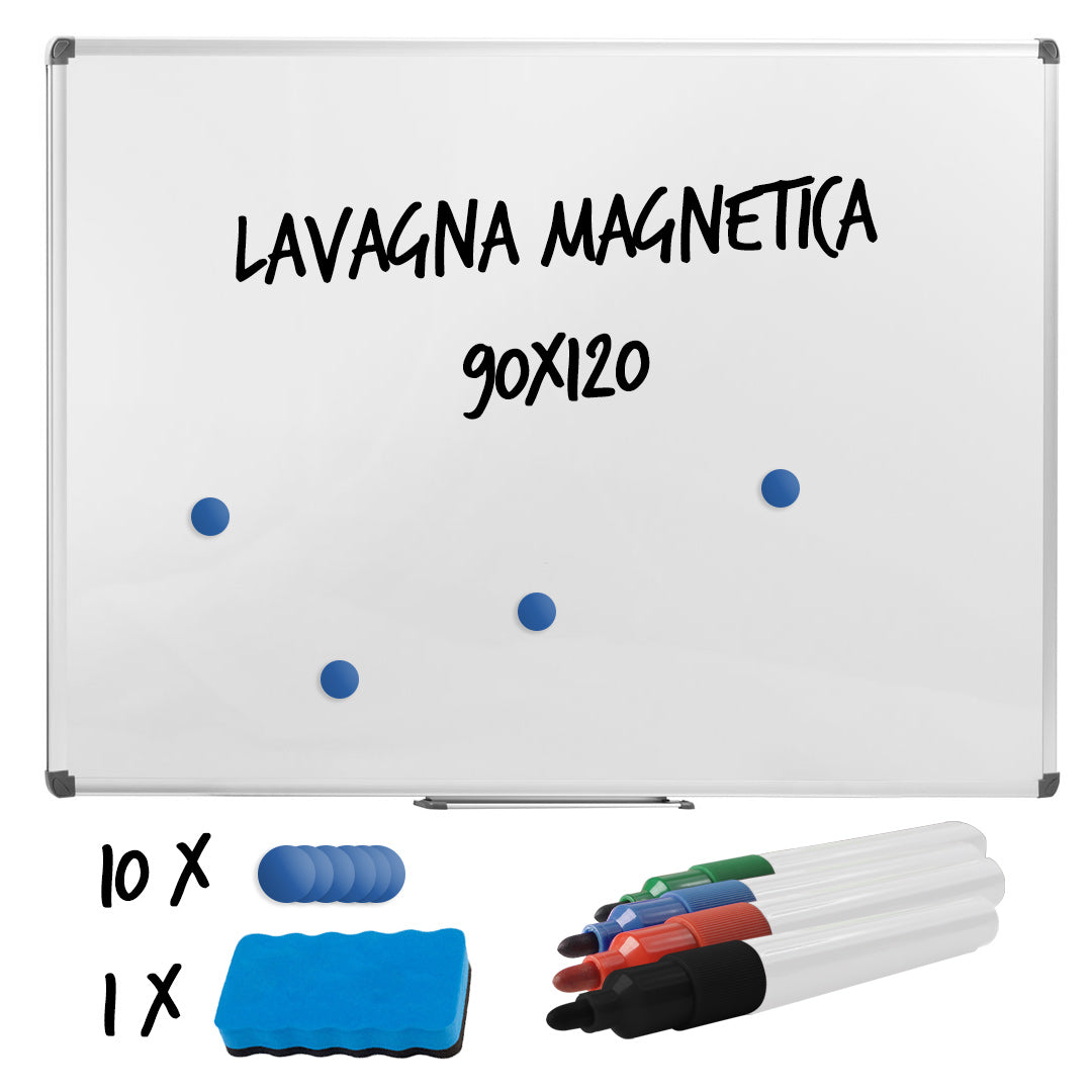Lavagna per Ufficio Magnetica 120x90 cm in Alluminio Silver