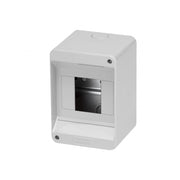 Trade Shop - Centralino Da Parete Esterno 4 Moduli Senza Portello Ip20 13x9x8.5cm Grigio Fg14012 -