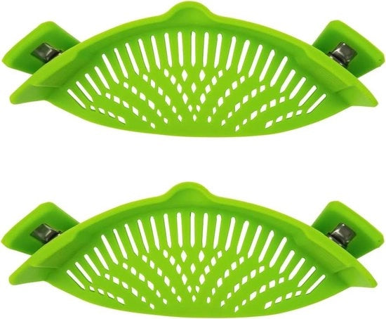 Clip-on Vergiet in Silicone - 2 Pack - Zeef per Pasta, Verdura, Frutta - Accessori Cucina
