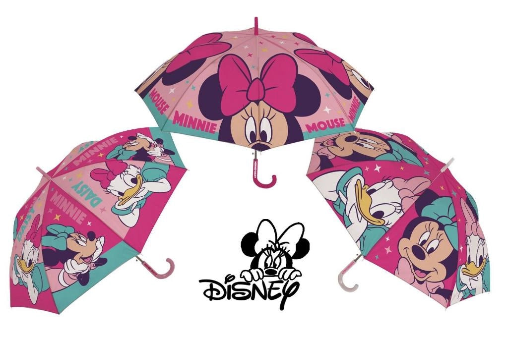 1 Pezzo Ombrello da Pioggia Baby Automatico Disney Minnie Paperina 3 Decori