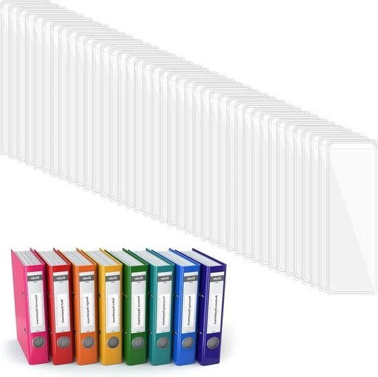 Etichette trasparenti per etichettatura di scatole 120 pezzi - 1 x 75 cm - etichette per cartelle - etichette autoadesive - contenitore trasparente - contenitori per archiviazione - quaderni di appunti