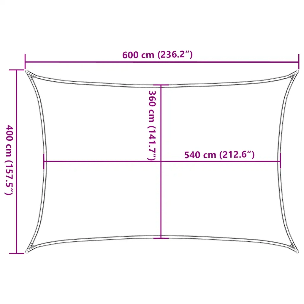 Vela Parasole 160 g/m² Verde Scuro 4x6 m in HDPE 311464