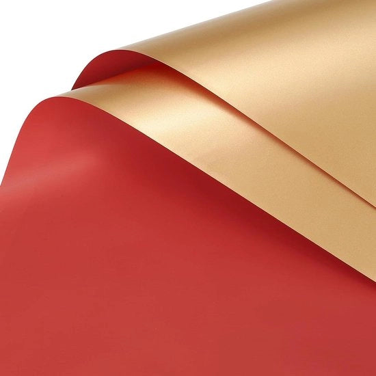 Pacchetto a doppia faccia di carta di vetro e oro - Impermeabile - 58 x 58 cm - Per fioristi, bouquet, attività manuali e confezioni di regalo - 20 pezzi