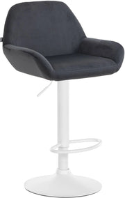 Sgabello Braga in velluto nero,bianco