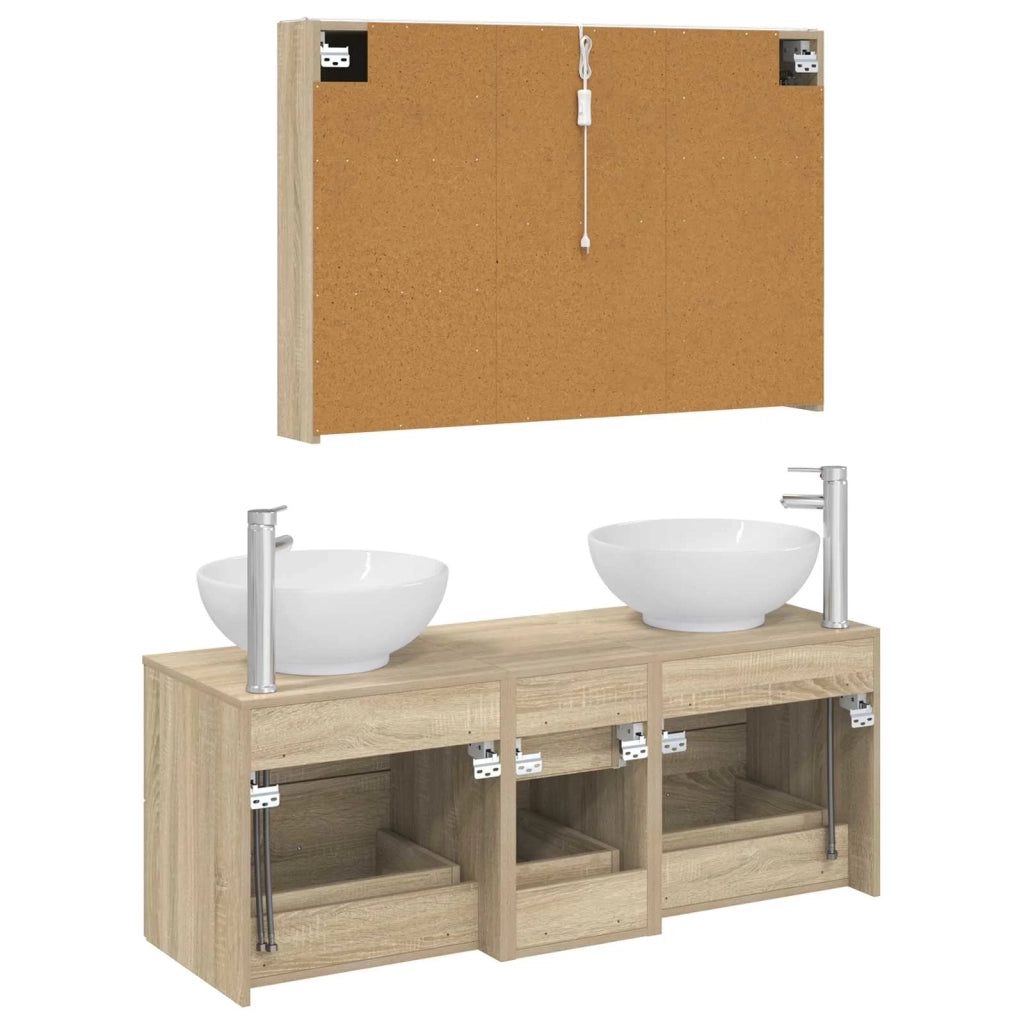 Set di mobili per il bagno 4 pcs Rovere Sonoma 3406985