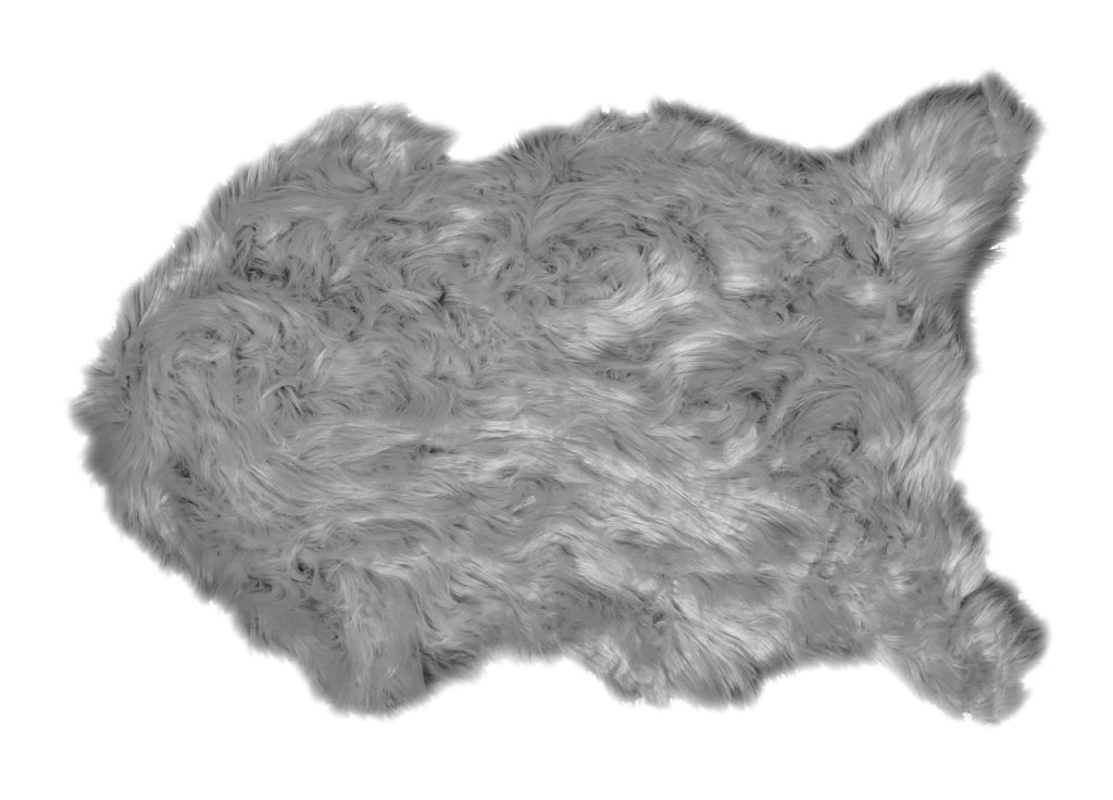 Tappeto Peloso In Pelliccia Ecologica Sagomato Modello Stoccolma Varie Misure - 60x90cm - Perla