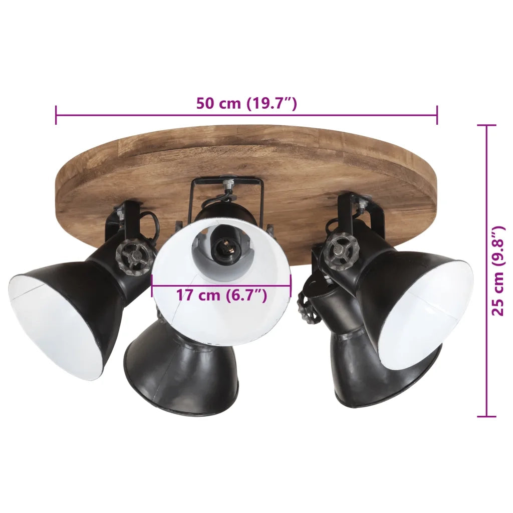 Lampada da Soffitto 25 W Nera 50x50x25 cm E27 CFW5601347