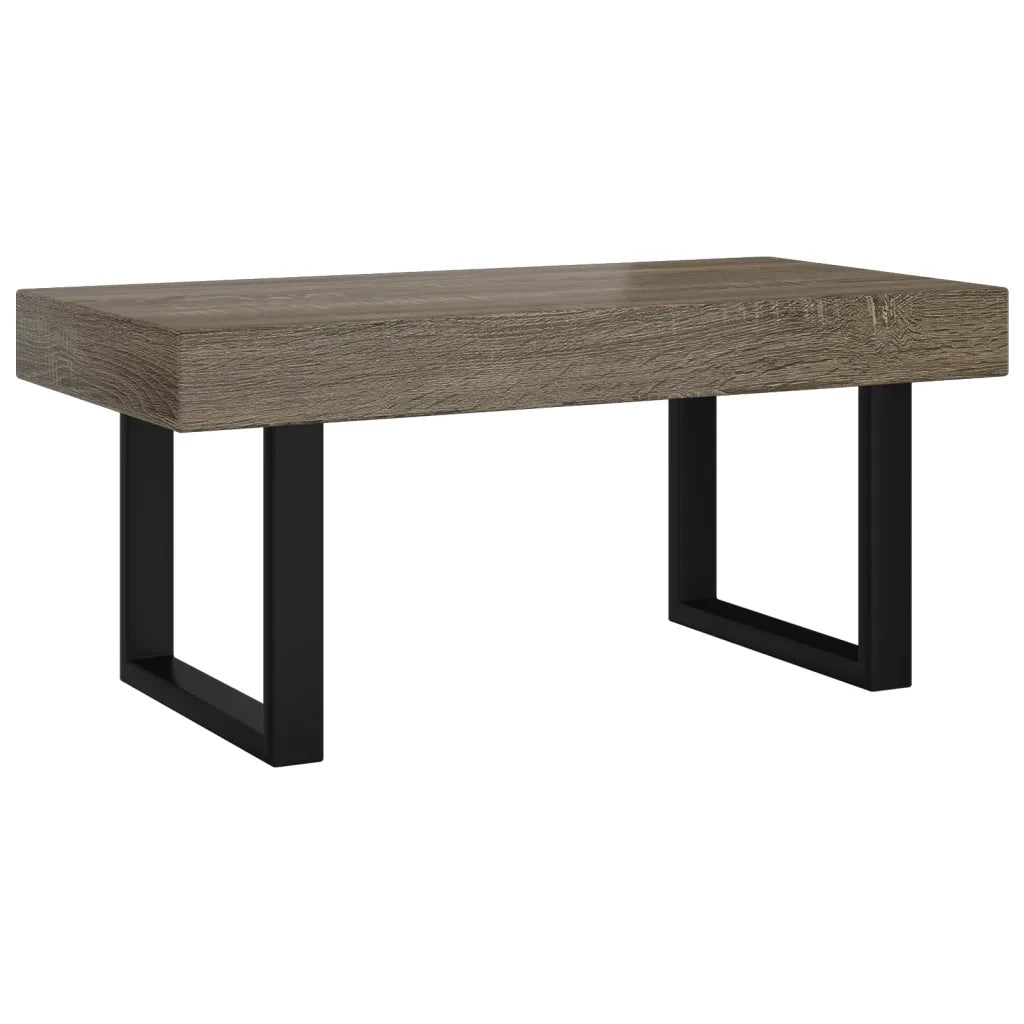 Tavolino da Salotto Grigio e Nero 90x45x40 cm in MDF e Ferro 286101