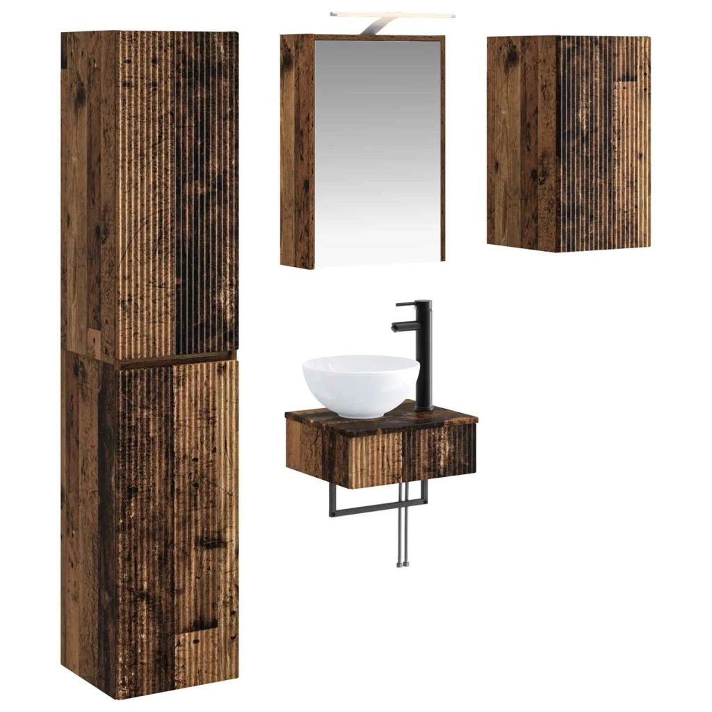 Set di mobili per il bagno 5 pcs Legno antico 3407253