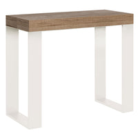 Consolle Allungabile 90-300x40x77 cm Tecno Quercia Natura telaio Bianco