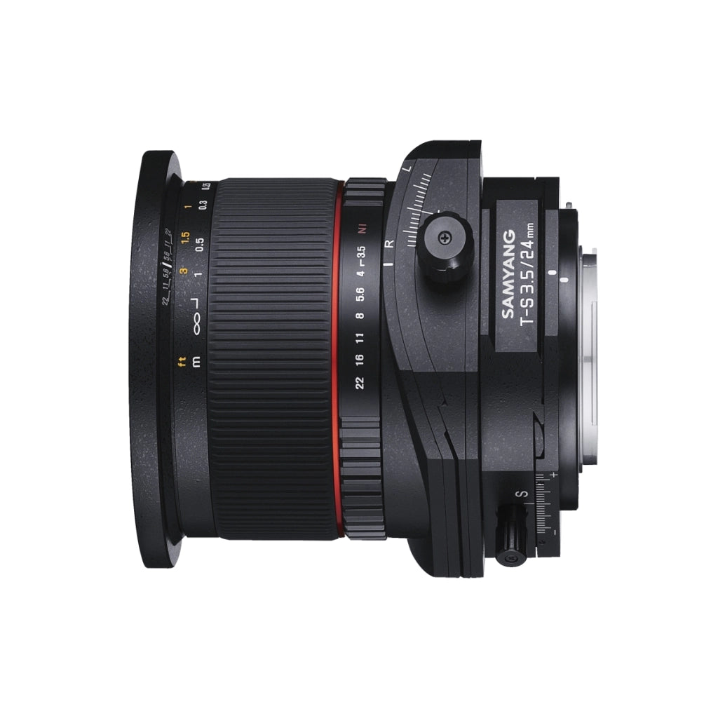 Obiettivo tilt shift 24 mm compatibile con MFT, per DSLR, basculante e decentrabile, grandangolo e messa a fuoco manuale