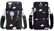 Borsa per Telefono - Borsa a Spalla per Donna - Nylon - Borsa a Tracolla - Borsa per Telefono con Porta Auricolare - Modello Piccolo - Protezione contro le Scalfette