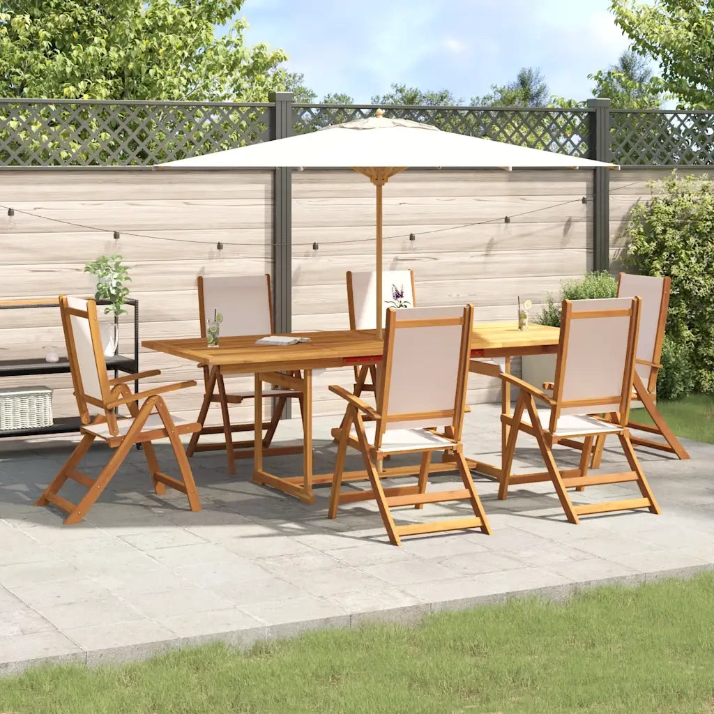 Set Pranzo da Giardino 7pz Legno Massello di Acacia e Textilene 3279278