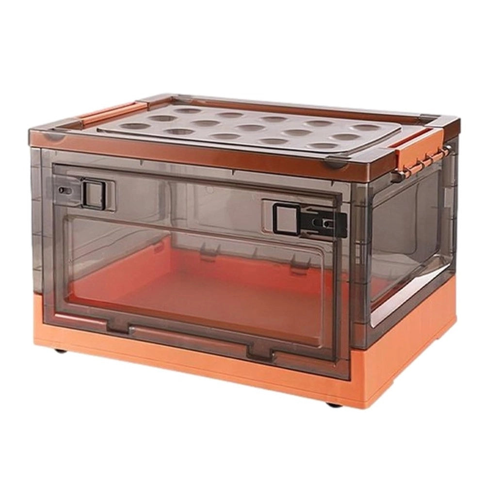 Trade Shop - Scatola Contenitore Di Stoccaggio Pieghevole Salvaspazio Con Ruote 40x28x24 Cm -